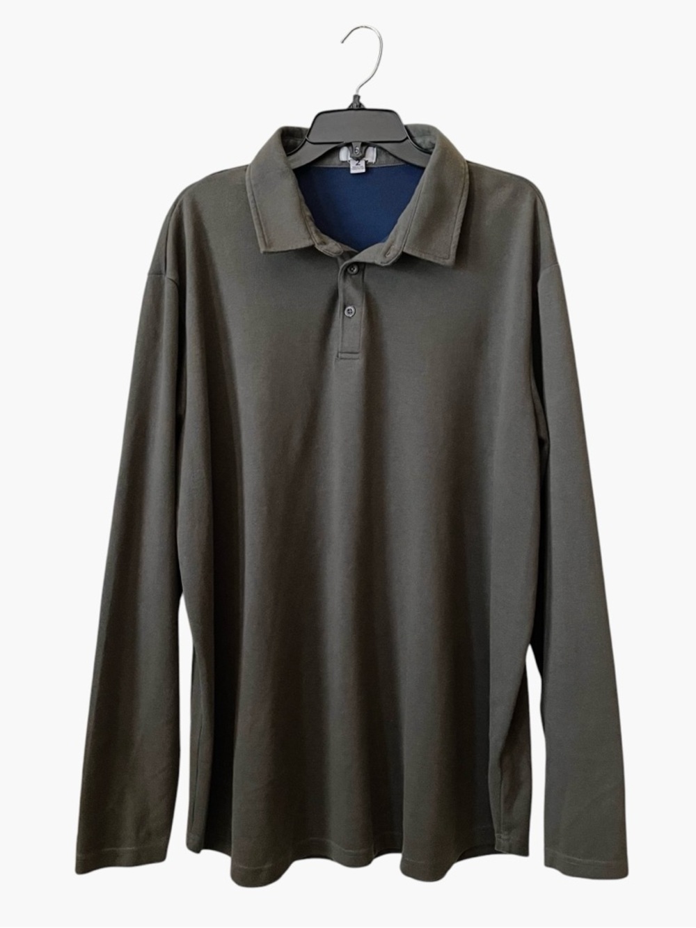 ONE BONE Mens Long Sleeve Polo Shirt Olive Green Size 2 Button Up Casual Top